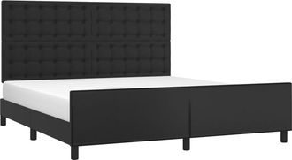 vidaXL Vidaxl - Estructura De Cama Sin Colch&oacute;n Cuero Sint&eacute;tico Negro 160x200 Cm
