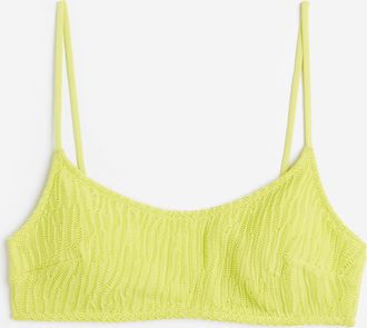 H&M Wattiertes Bikinitop - Limegr&uuml;n
