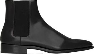 Saint Laurent Adrien Chelsea Boots - Heren - Chelseaboots - Zwart - 42 1/2 EU - Leer - Schoenen