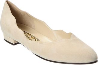 Ferragamo Archives 1960 Turchina Suede Ballet Flat