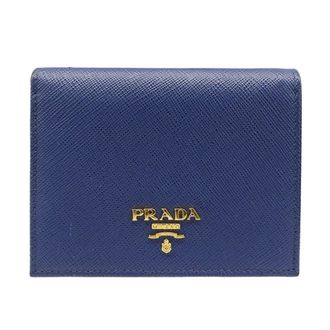Prada Navy Leather Wallet (Bi-Fold) (Pre-Owned)