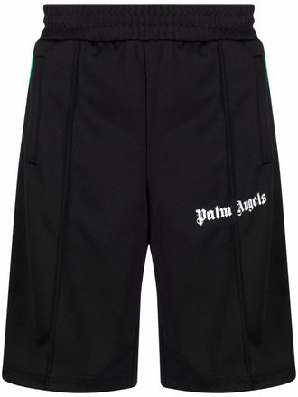 Palm Angels Shorts sportivi con stampa - Nero