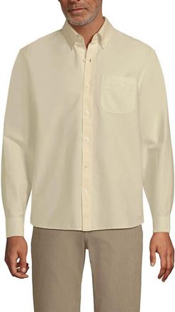 Lands End Traditional Fit Comfort-First Sail Rigger Oxford Shirt in Pale Sweet Butter at Nordstrom, Size Xx-Large