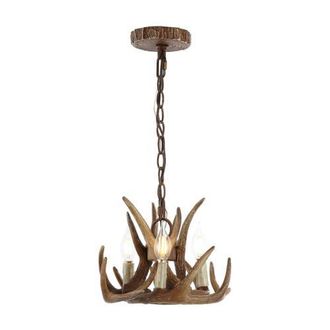 Jonathan Y Designs Nelle Adjustable Resin Antler 3-Light LED Chandelier in Brown at Nordstrom