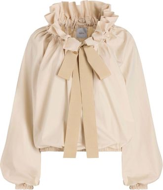 Patou Iconic drawstring poplin top - Neutrals