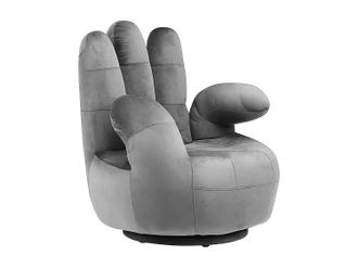 Vente-Unique Sill&oacute;n mano pivotante CATCHY de terciopelo - Antracita