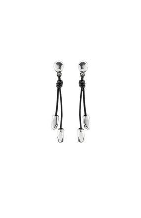 UNOde50 Leather Beaded Drop Earrings in Silver at Nordstrom