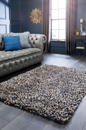Origin Store Rocks Shaggy Navy in Dark Navy | Size: 120 cm x 170 cm