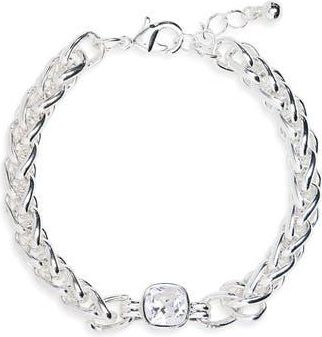 Nordstrom Rack Cubic Zirconia Statement Bracelet in Clear- Silver at Nordstrom Rack