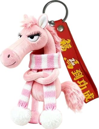 Generic Soft Stuffed Animal Horse Keyring, Cute 2026 Year Of The Horse Plush Keychain, Funny Charm For Bag Key Wallet, Chinese New Year Gift For Women Men Fam