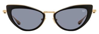 Valentino VLS-102 Titanium Cat-Eye Sunglasses - Black
