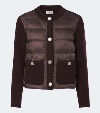 Moncler Down-paneled wool-blend cardigan