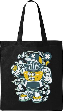 Generic Orange Squeezer Make Some Juice Graphic Natural Ecological Cotton Tote Bag Black