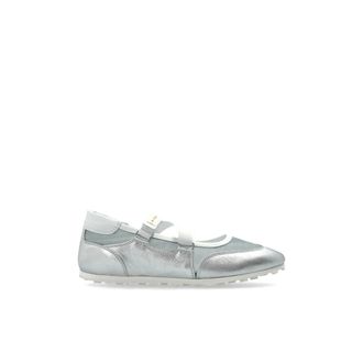 Marni Ballerinas, female, Gray, Size: 10 US Ballet Flats with Logo Patch