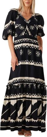 Est'seven Kleedjes, Dames, Zwart, S, Zwarte Maxi Jurk Sofia voor Zomer