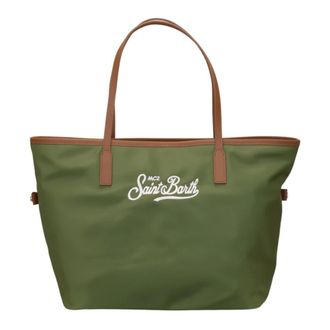 MC2 Saint Barth Tote Bags, female, Green, Size: ONE SIZE City Bag Nylon