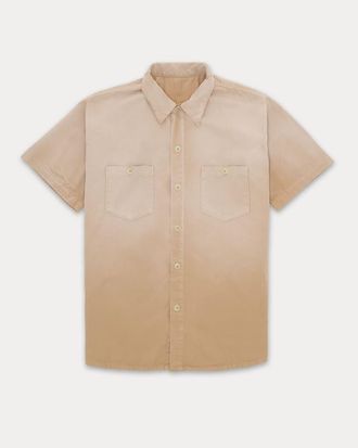 Fortela Jackson Short-Sleeve Cotton Shirt in Beige at Nordstrom, Size X-Large Eu