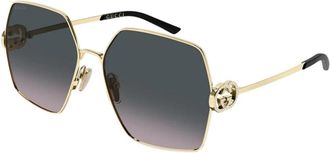 Gucci Emblem Zonnebril - Dames - Zonnebrillen - Geel - 61 MM - Accessoires