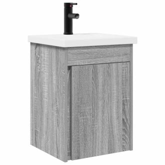 vidaXL Unidad De Tocador De Ba&ntilde;o Con Grifo Sonoma Gris Vidaxl