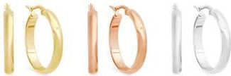 HMY Jewelry Set of 3 27mm Hoop Earrings in Tri Tone at Nordstrom Rack
