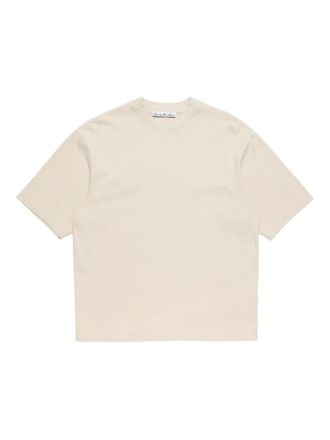 Acne Studios logo-plaque T-shirt - unisex - Cotton - L-XL - Neutrals