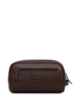 Barbour Leren toilettas - Bruin