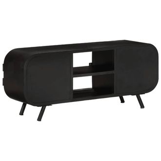 Berkfield Home TV Cabinet 110x30x45 cm Rough Mango Wood in Brown | Size: 110 x 30 x 45 cm