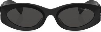 Miu Miu Eyewear Miu Glimpse oval-frame sunglasses - unisex - Acetate - 54 - Black