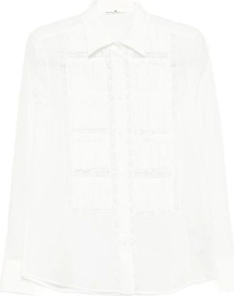 Ermanno Scervino Lace-Trim Shirt - Dames - Overhemden - Wit - 2XS - Overhemden
