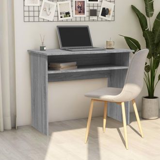 vidaXL Escritorio De Madera Contrachapada Gris Sonoma 90x50x74 Cm Vidaxl