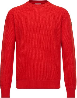 Moncler Moncler Textured Cashmere & Wool Sweater, Men, Red, Size: Xxl
