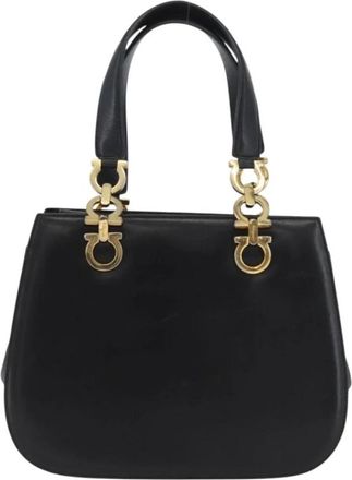 Ferragamo Pre-owned Handbags, female, Black, Size: ONE SIZE Pre-owned Vintage Gancini Satchel Handbag