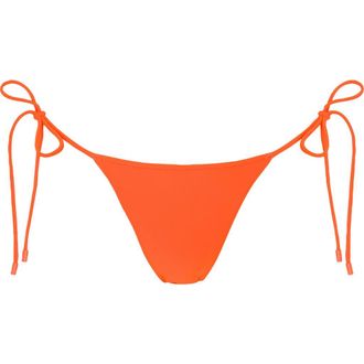 Sunkissed Le Triangle Tie Side Pattern Bikini Bottom in Orange at Nordstrom, Size X-Small