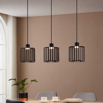 Eglo Eglo Ginestrone-Z Black Steel RGB 3 Light Pendant Light