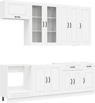vidaXL Unidad De Cocina Kalmar 8 Uds. Blanco Madera De Ingenier&iacute;a Vidaxl