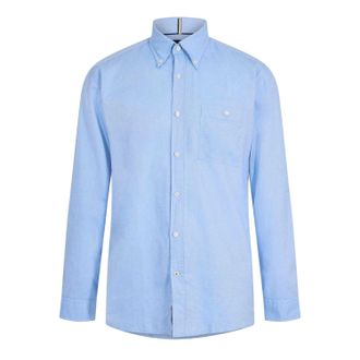 HUGO BOSS Effen Oxford-overhemd met knoopsluiting voor heren (Pastelblauw)
