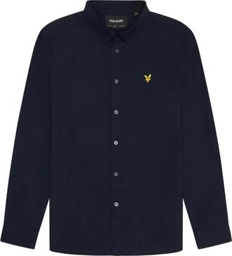 Lyle & Scott Poplin Overhemd Lange Mouw - Heren - Casual Overhemden - Blauw - M - Overhemden