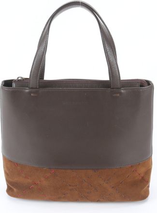 Burberry Brown Leather Handbag Tote Bag (Pre-Owned)