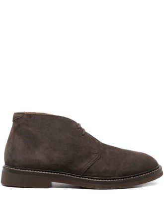 Brunello Cucinelli suede lace-up desert boots - Brown