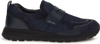 Prada Mens Loafers Sport Mesh Blue