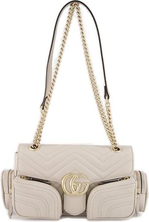 Gucci Gg Marmont Small Pocket Detailed Shoulder Bag