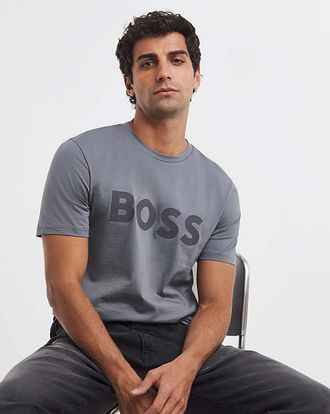 HUGO BOSS Large Logo T-Shirt - Charcoal