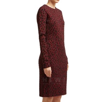 Givenchy Leopard print-jacquard midi dress Size S