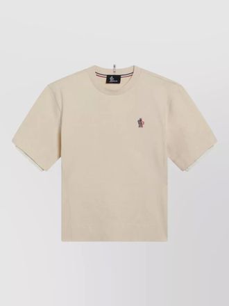 Moncler cotton-blend logo-patch t-shirt