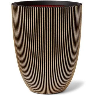 Capi Capi - Vaso Elegante Groove 34x46 Cm Negro Y Dorado 445494