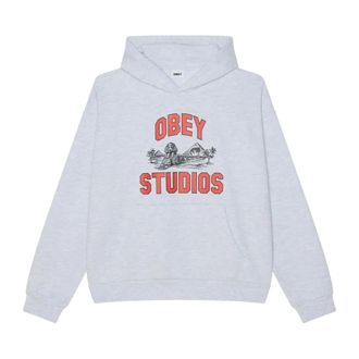 Obey Extra Heavy Pullover Hoodie - Heren - Sweatshirts & Hoodies - Grijs - Maat: M Katoen