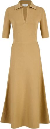 Gabriela Hearst Maxi-jurk met korte mouwen - Beige