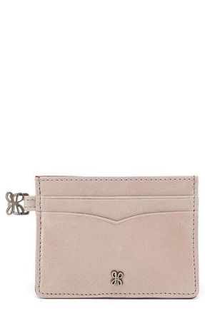 Hobo Charm Leather Card Case in Stone Gloss at Nordstrom