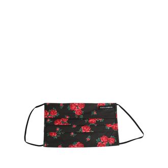 Dolce & Gabbana Mascarilla plisada con estampado floral - Accessories - Hombre - Multicolor - ONE SIZE