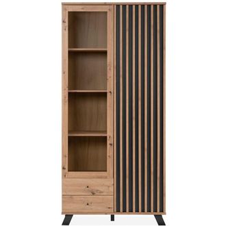 Finori Vitrina 2 Puertas Y 2 Cajones Decoraci&oacute;n Roble L92 Cm - Lublin